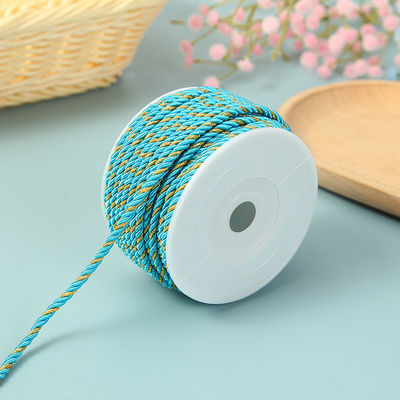 3 iplik 2mm-10mm Polyester Naylon İpi Bilezik için Karıştırılmış Altın İplik