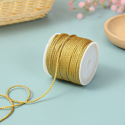 3 iplik 2mm-10mm Polyester Naylon İpi Bilezik için Karıştırılmış Altın İplik