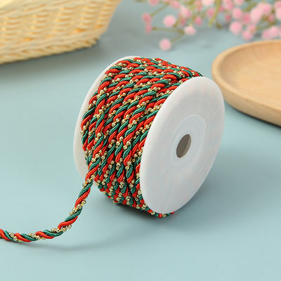 3 iplik 2mm-10mm Polyester Naylon İpi Bilezik için Karıştırılmış Altın İplik
