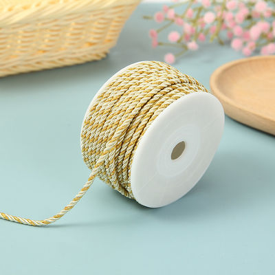 3 iplik 2mm-10mm Polyester Naylon İpi Bilezik için Karıştırılmış Altın İplik