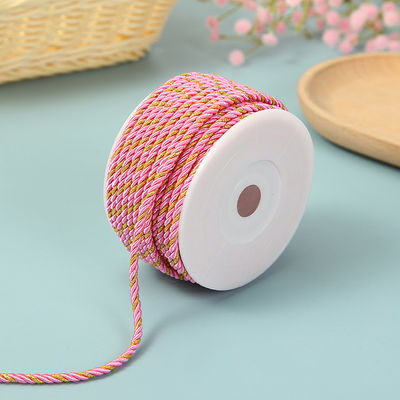 3 iplik 2mm-10mm Polyester Naylon İpi Bilezik için Karıştırılmış Altın İplik