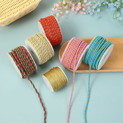 3 iplik 2mm-10mm Polyester Naylon İpi Bilezik için Karıştırılmış Altın İplik