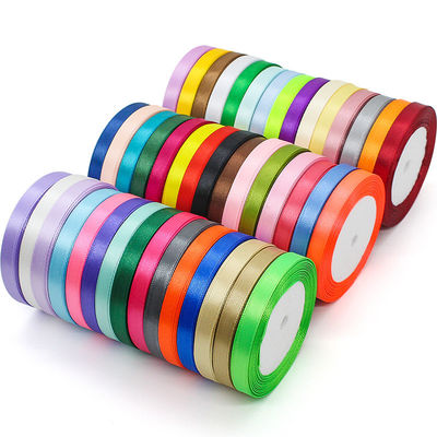 Tek Yüzlü Çeşitli Poliester Naylon Saten Kurdele 100 Yard 3mm-10mm