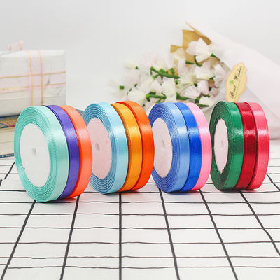Tek Yüzlü Çeşitli Poliester Naylon Saten Kurdele 100 Yard 3mm-10mm