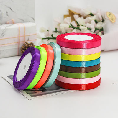 Tek Yüzlü Çeşitli Poliester Naylon Saten Kurdele 100 Yard 3mm-10mm