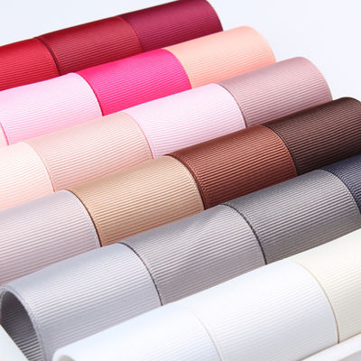 3mm-100mm Katı Çeşitli Renkli Poliester Grosgrain Kurdele Hediye Paketleme ve DIY El Sanatı için