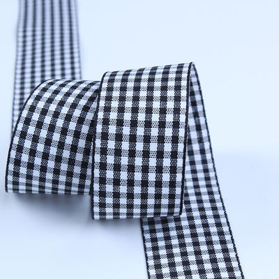 2Hediye ambalajı ve çikolata kutusu için.5cm poliester plaid kurdele kurdele yay dekorasyonu