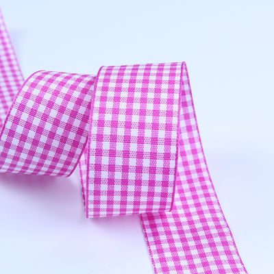 2Hediye ambalajı ve çikolata kutusu için.5cm poliester plaid kurdele kurdele yay dekorasyonu