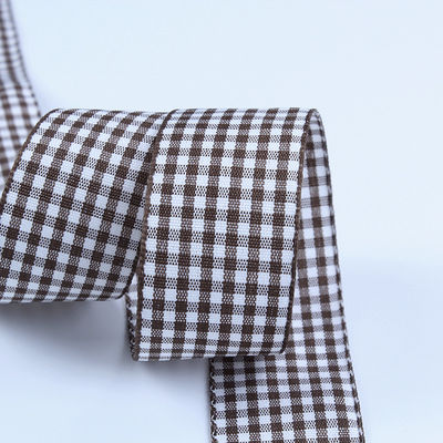 2Hediye ambalajı ve çikolata kutusu için.5cm poliester plaid kurdele kurdele yay dekorasyonu