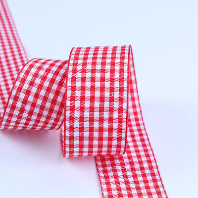 2Hediye ambalajı ve çikolata kutusu için.5cm poliester plaid kurdele kurdele yay dekorasyonu
