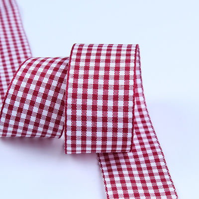 2Hediye ambalajı ve çikolata kutusu için.5cm poliester plaid kurdele kurdele yay dekorasyonu