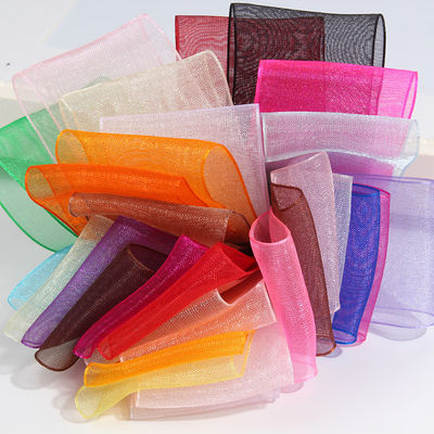 2.5cm Polyester Organza Kurdele, DIY yaylar veya düğün süslemesi veya pasta sargıları için