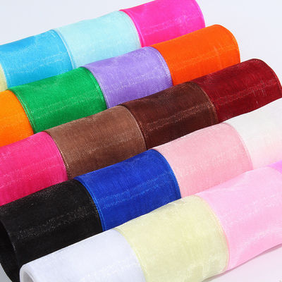 2.5cm Polyester Organza Kurdele, DIY yaylar veya düğün süslemesi veya pasta sargıları için