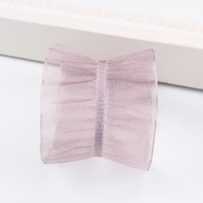 25mm için 38mm kırışık kenarlı polyester organza kurdele DIY saç kurdele yayı