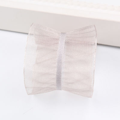 25mm için 38mm kırışık kenarlı polyester organza kurdele DIY saç kurdele yayı