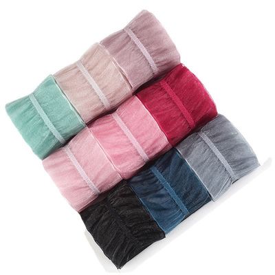 25mm için 38mm kırışık kenarlı polyester organza kurdele DIY saç kurdele yayı