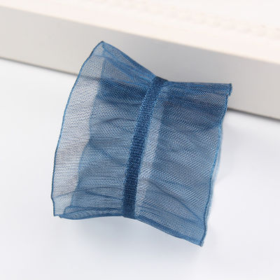 25mm için 38mm kırışık kenarlı polyester organza kurdele DIY saç kurdele yayı