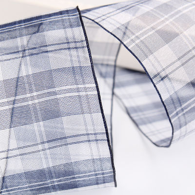 Çiçek çikolata hediye paketleme için 6mm-38mm plaid polyester organza kurdele