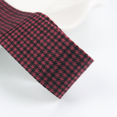 Polyester Kırmızı Houndstooth Şerit 10mm-40mm Satin Poly Şerit