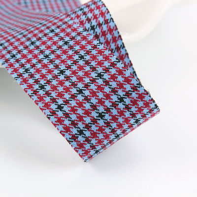 Polyester Kırmızı Houndstooth Şerit 10mm-40mm Satin Poly Şerit