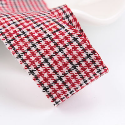 Polyester Kırmızı Houndstooth Şerit 10mm-40mm Satin Poly Şerit