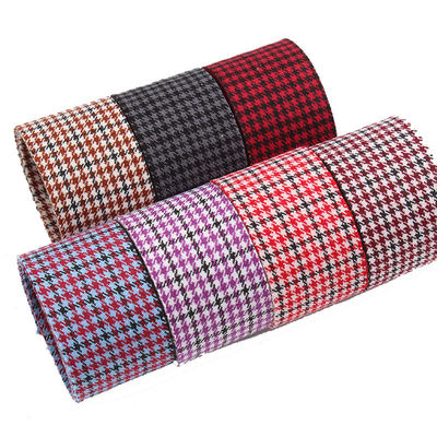 Polyester Kırmızı Houndstooth Şerit 10mm-40mm Satin Poly Şerit