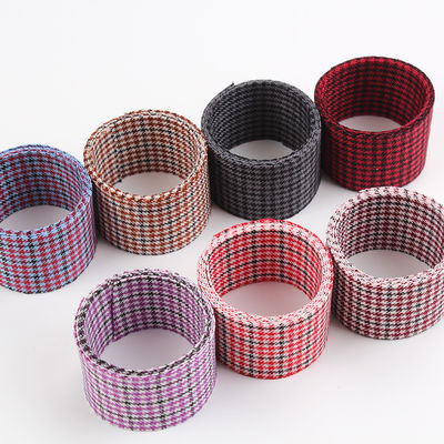 Polyester Kırmızı Houndstooth Şerit 10mm-40mm Satin Poly Şerit