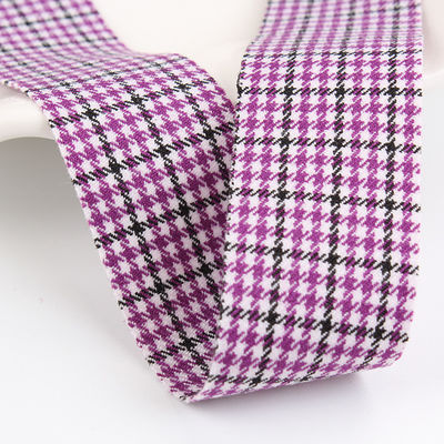 Polyester Kırmızı Houndstooth Şerit 10mm-40mm Satin Poly Şerit