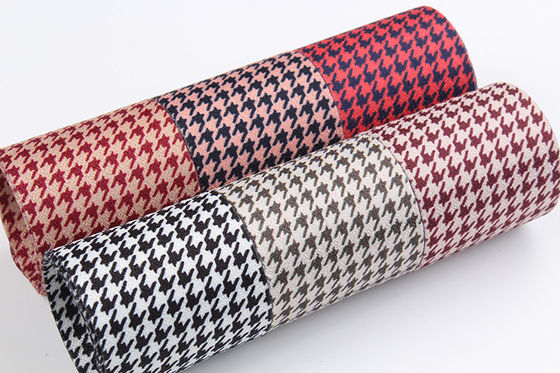 40mm Çift Yüzlü Polyester Hound Stooth Kurdele Kurdele Ok Yapımı ve Giyim Dekorasyonu için