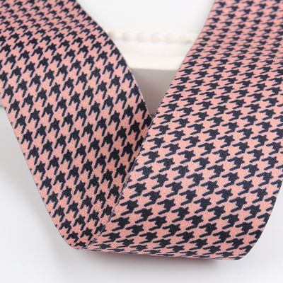 40mm Çift Yüzlü Polyester Hound Stooth Kurdele Kurdele Ok Yapımı ve Giyim Dekorasyonu için