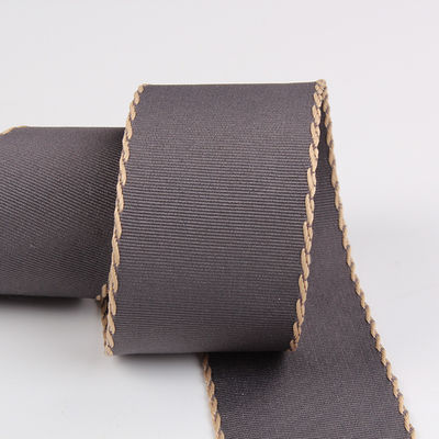 10mm-38mm dikişli poliester Grosgrain Ribbon ISO9001 Katı Şablon