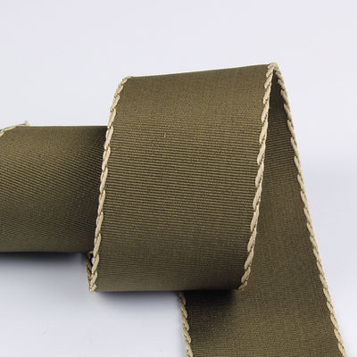 10mm-38mm dikişli poliester Grosgrain Ribbon ISO9001 Katı Şablon