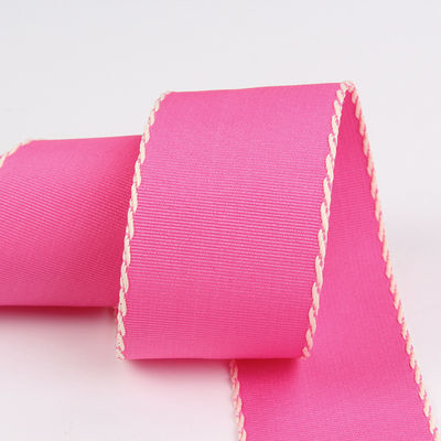 10mm-38mm dikişli poliester Grosgrain Ribbon ISO9001 Katı Şablon
