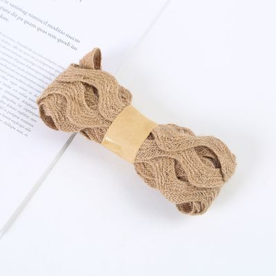 Katı Renkli Jute Burlap Şerit ISO14001 Koyu Kahverengi Burlap Şerit