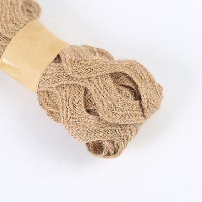 Katı Renkli Jute Burlap Şerit ISO14001 Koyu Kahverengi Burlap Şerit