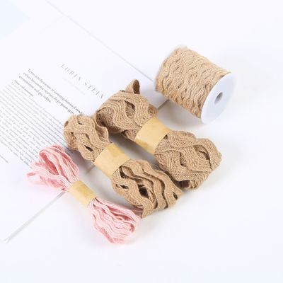 Katı Renkli Jute Burlap Şerit ISO14001 Koyu Kahverengi Burlap Şerit