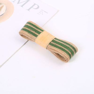 Dekorasyon için çizgili renkli 100% Jute Burlap Ribbon Rolls