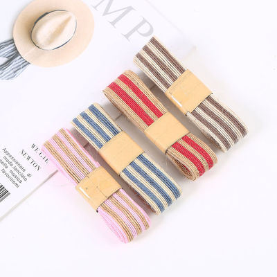 Dekorasyon için çizgili renkli 100% Jute Burlap Ribbon Rolls