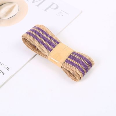 Dekorasyon için çizgili renkli 100% Jute Burlap Ribbon Rolls