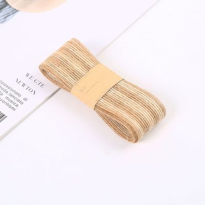 Dekorasyon için çizgili renkli 100% Jute Burlap Ribbon Rolls