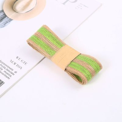 Dekorasyon için çizgili renkli 100% Jute Burlap Ribbon Rolls