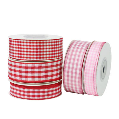 Yay Yapım ve Hediye Paketlemesi İçin Polyester Plaid Grit Çubuğu
