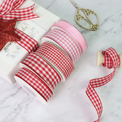 Yay Yapım ve Hediye Paketlemesi İçin Polyester Plaid Grit Çubuğu