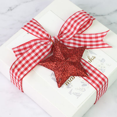 Yay Yapım ve Hediye Paketlemesi İçin Polyester Plaid Grit Çubuğu