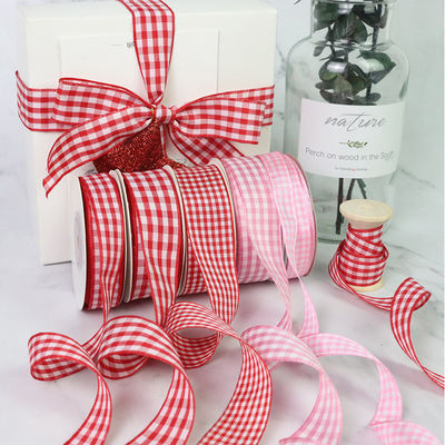 Yay Yapım ve Hediye Paketlemesi İçin Polyester Plaid Grit Çubuğu