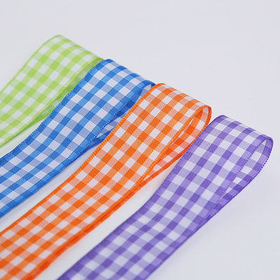 Yay Yapım ve Hediye Paketlemesi İçin Polyester Plaid Grit Çubuğu