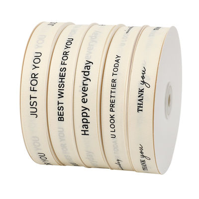 Beyaz Grosgrain Şerit 20mm Baskı Pamuk Şerit OEM Eko Dost