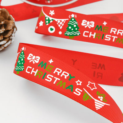 2cm 2.5cm Noel Baskılı Kurdeleler ISO14001 Kişiselleştirilmiş Noel Kurdelesi