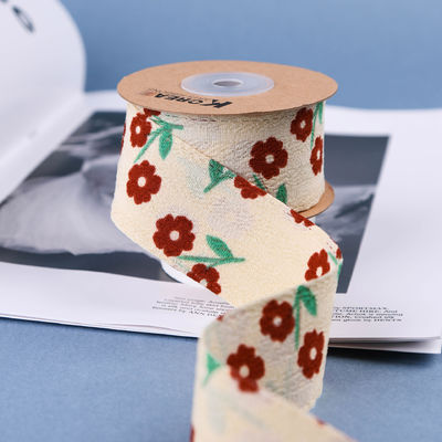 OEM Blossom Flower Art Basılı Kurdele 40mm Logo ile Özel Kurdele