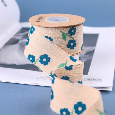OEM Blossom Flower Art Basılı Kurdele 40mm Logo ile Özel Kurdele